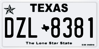 TX license plate DZL8381