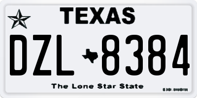 TX license plate DZL8384
