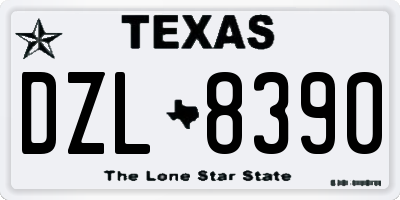 TX license plate DZL8390