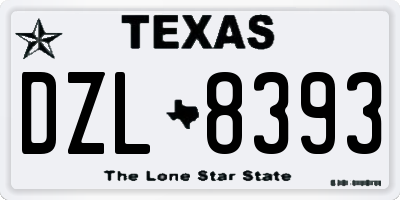TX license plate DZL8393