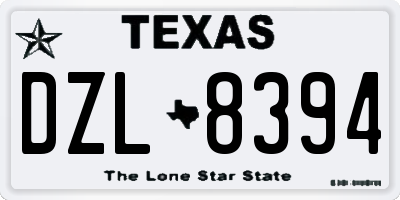 TX license plate DZL8394
