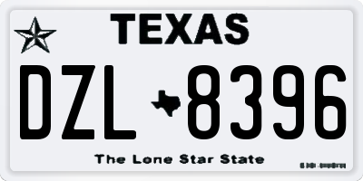 TX license plate DZL8396