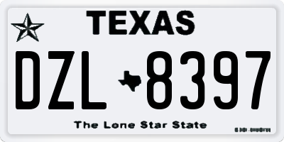 TX license plate DZL8397