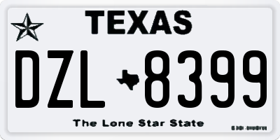 TX license plate DZL8399