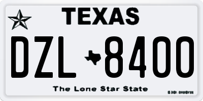 TX license plate DZL8400