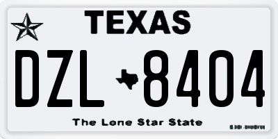 TX license plate DZL8404