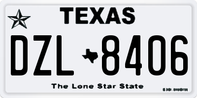 TX license plate DZL8406