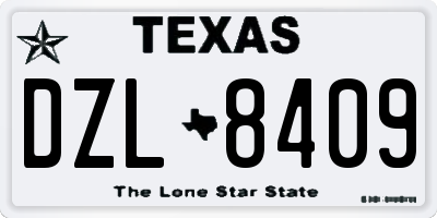TX license plate DZL8409