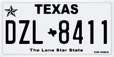 TX license plate DZL8411