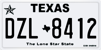 TX license plate DZL8412