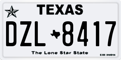 TX license plate DZL8417