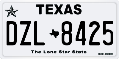 TX license plate DZL8425