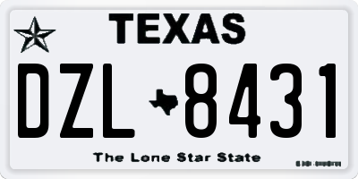TX license plate DZL8431