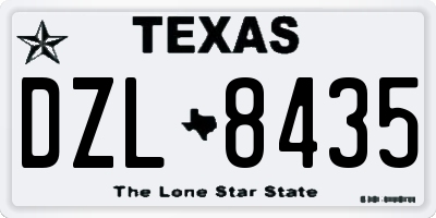 TX license plate DZL8435