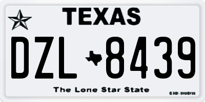 TX license plate DZL8439