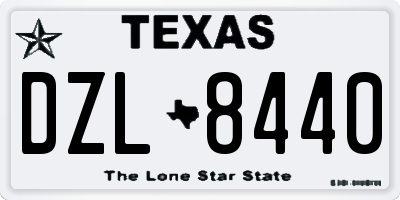 TX license plate DZL8440