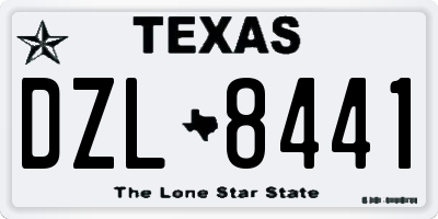 TX license plate DZL8441
