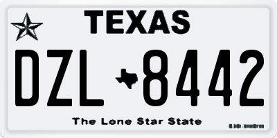 TX license plate DZL8442