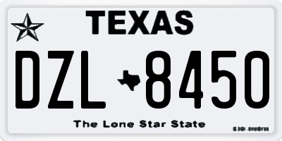 TX license plate DZL8450