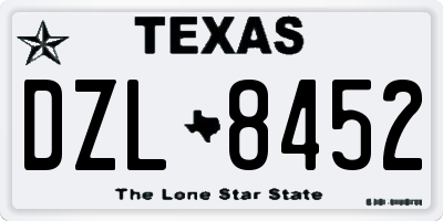 TX license plate DZL8452