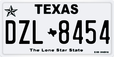 TX license plate DZL8454