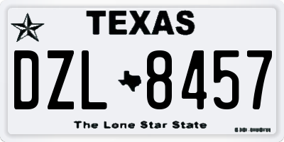 TX license plate DZL8457