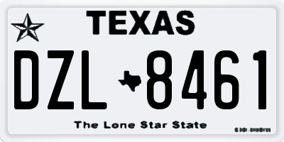 TX license plate DZL8461