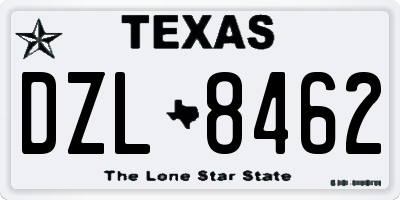 TX license plate DZL8462