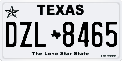 TX license plate DZL8465