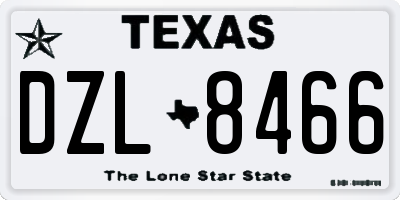 TX license plate DZL8466