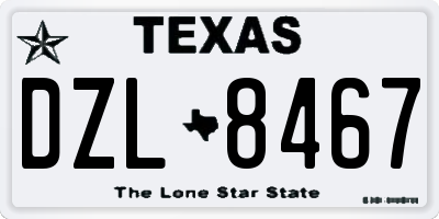 TX license plate DZL8467