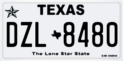 TX license plate DZL8480