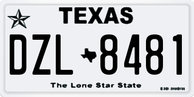 TX license plate DZL8481