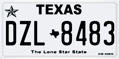 TX license plate DZL8483