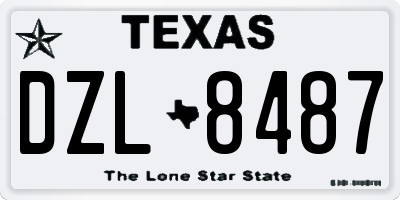 TX license plate DZL8487