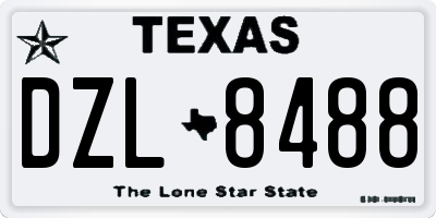 TX license plate DZL8488