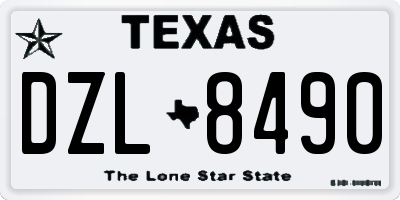 TX license plate DZL8490