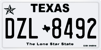 TX license plate DZL8492