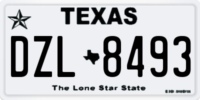 TX license plate DZL8493