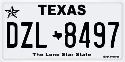TX license plate DZL8497