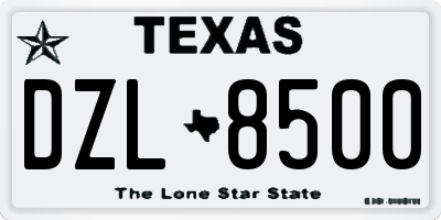 TX license plate DZL8500