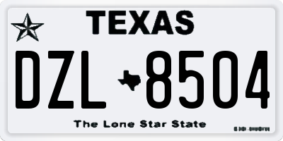 TX license plate DZL8504