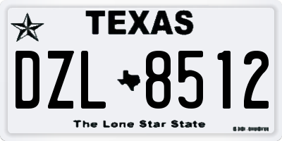 TX license plate DZL8512