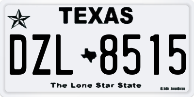 TX license plate DZL8515