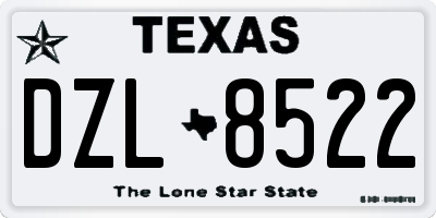 TX license plate DZL8522
