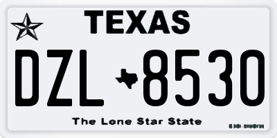TX license plate DZL8530