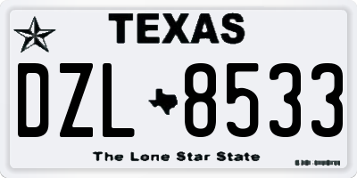 TX license plate DZL8533