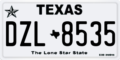 TX license plate DZL8535