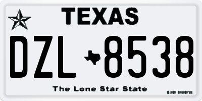 TX license plate DZL8538