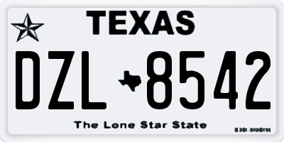 TX license plate DZL8542